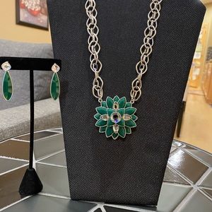 Lia Sophia Flower Necklace and Earrings